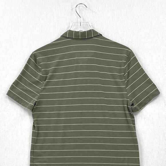 LULULEMON Evolution Short Sleeve Polo Shirt Mens XS Green Nevis Striped Sage - Picture 8 of 15